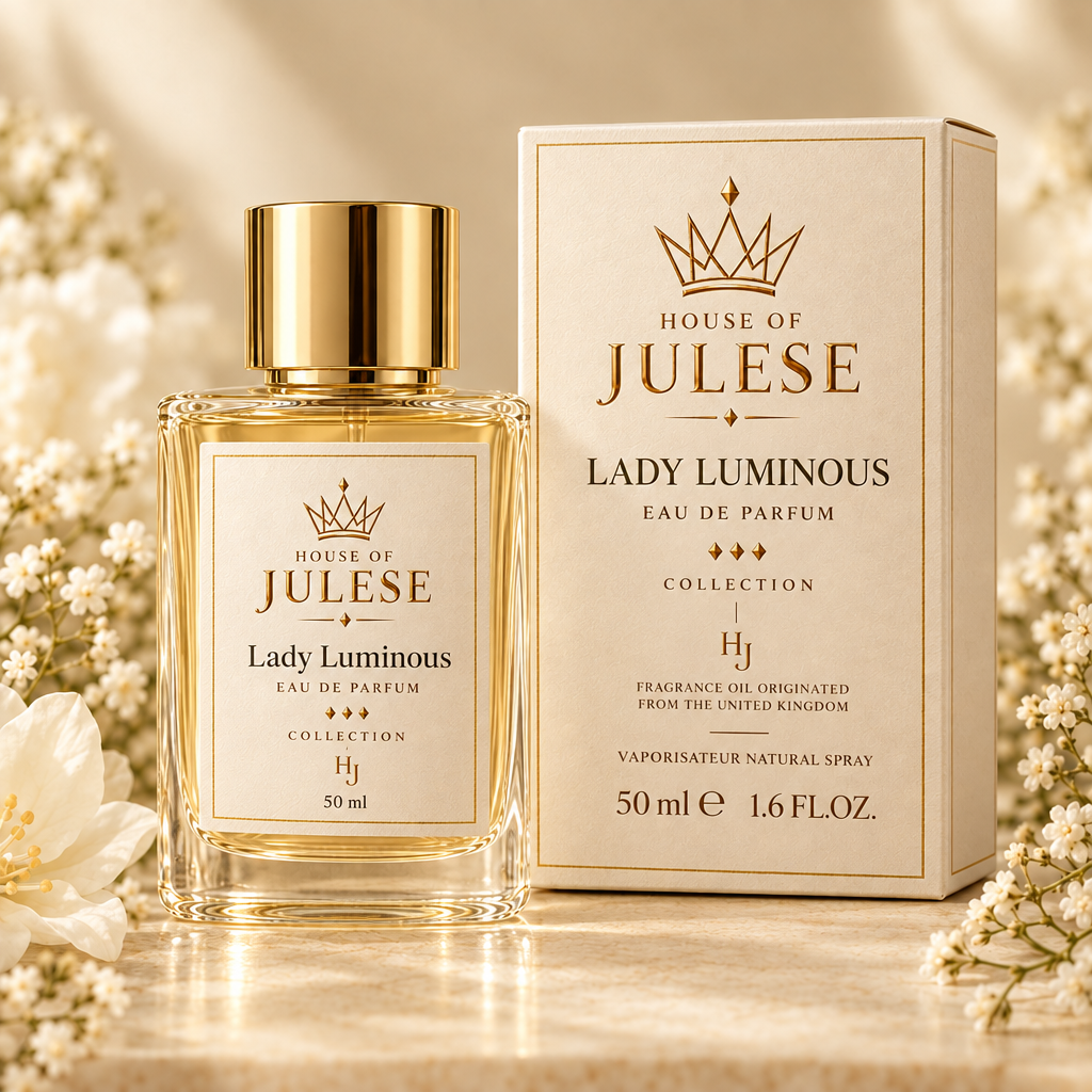 Lady Luminous bottle and matching sample box